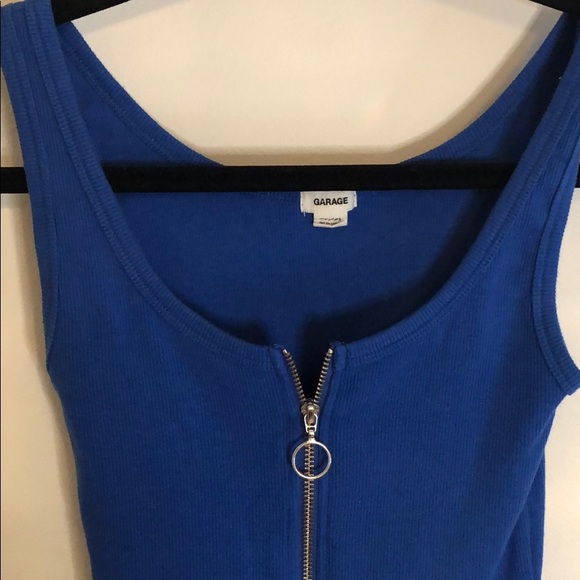 Blue zip up Garage tank top - Picture 2 of 3